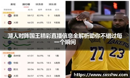 湖人对阵国王精彩直播信息全解析助你不错过每一个瞬间